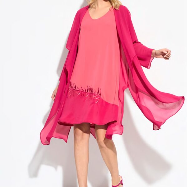 Vestido corto de vestir coral Chevió - Imagen 3