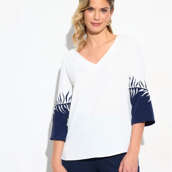 Blusón blanco manga francesa  Chevió