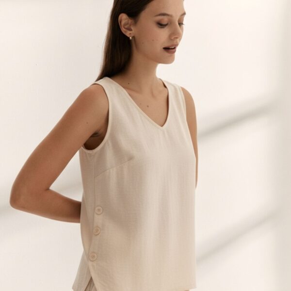 Blusa-chaleco sin manga Paz Torras - Imagen 2