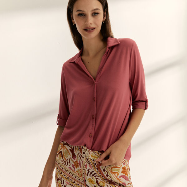 Camisa de punto manga corta Paz Torras - Imagen 1