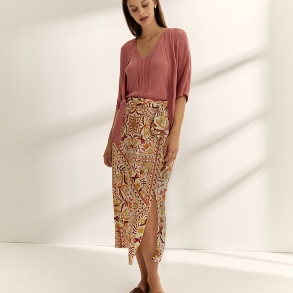 Falda midi estampada Paz Torras