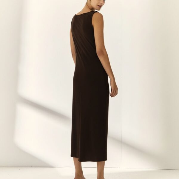 Vestido largo entallado negro Paz Torras - Imagen 3