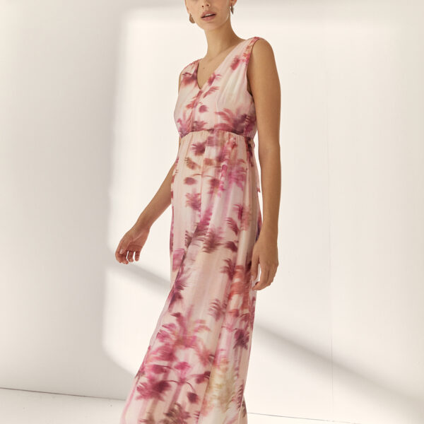 Vestido largo estampado rosa Paz Torras - Imagen 5