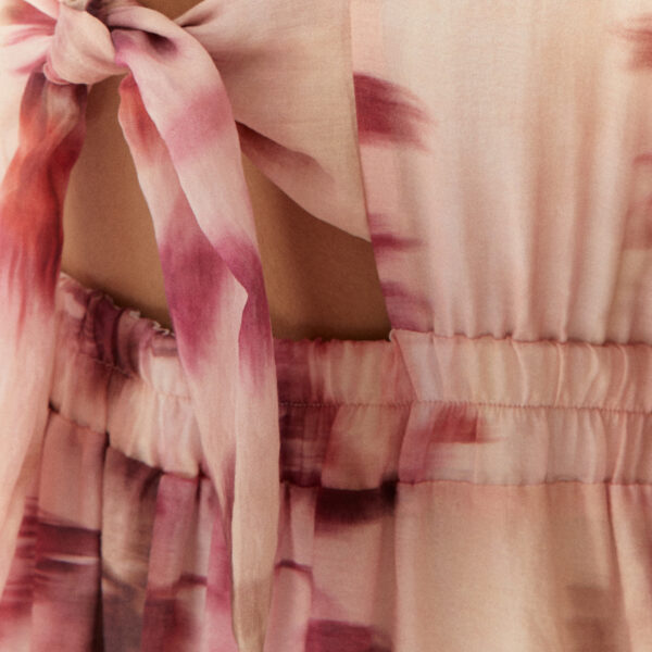 Vestido largo estampado rosa Paz Torras - Imagen 4