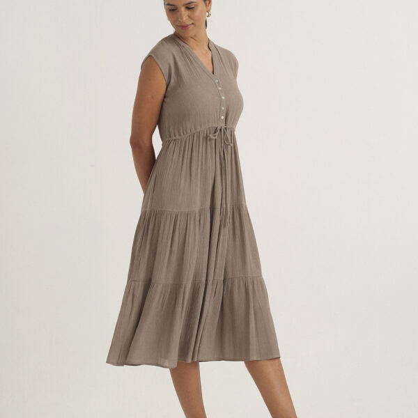 Vestido midi de corte imperio Azay